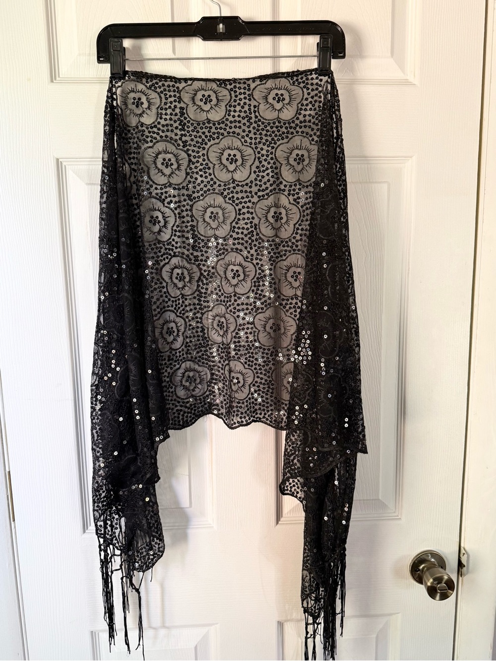 Black Sequin Shawl